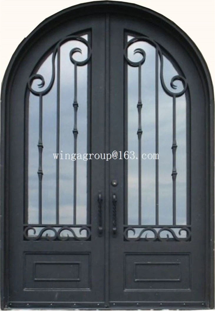 Arch Top Main Entrance Wrought Iron Doors