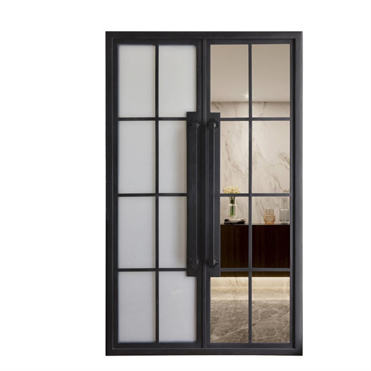 Double French Wrought Iron Glass Door For Room